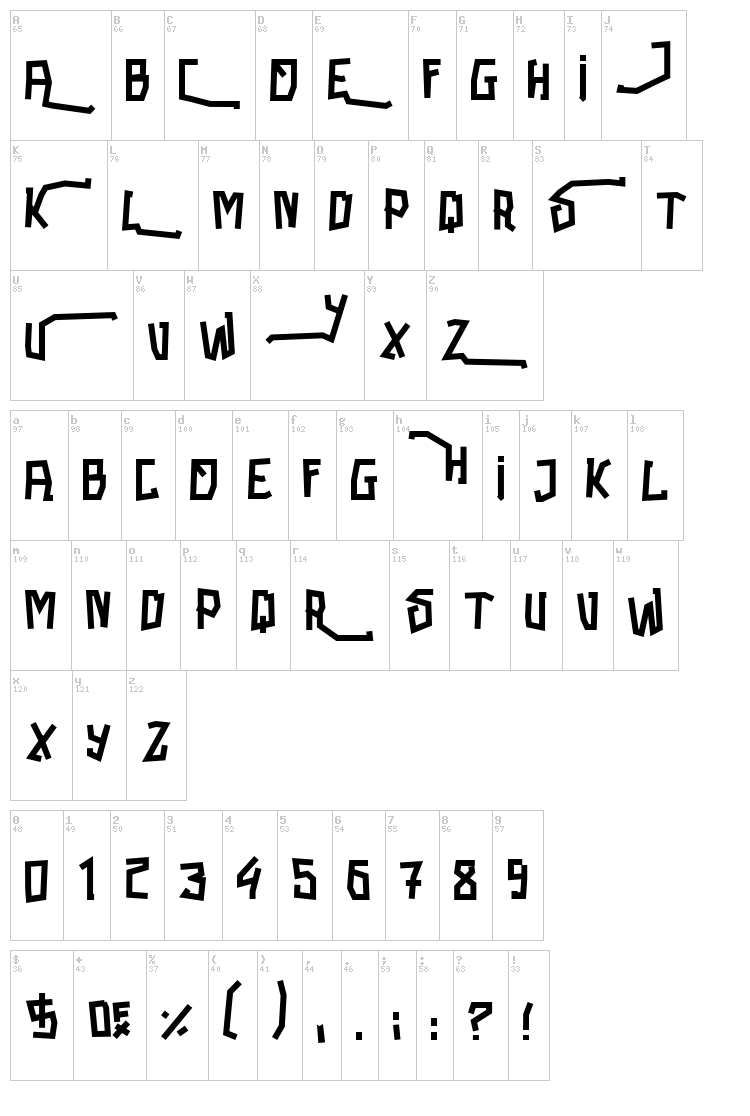 Mushroom font map