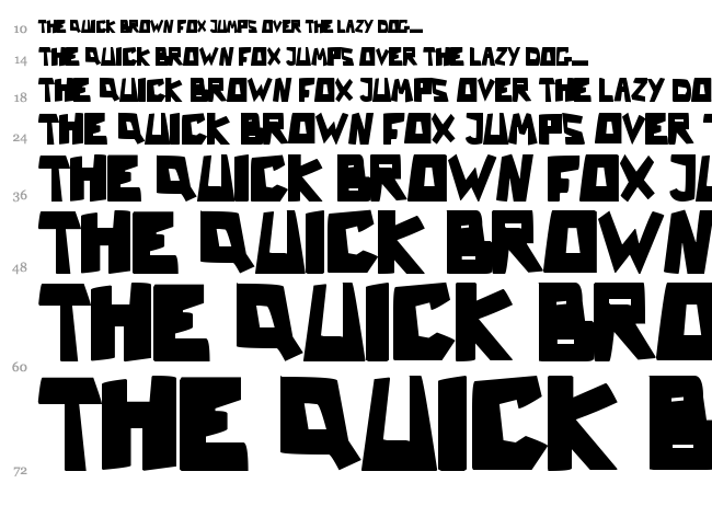 Nb Strange font waterfall