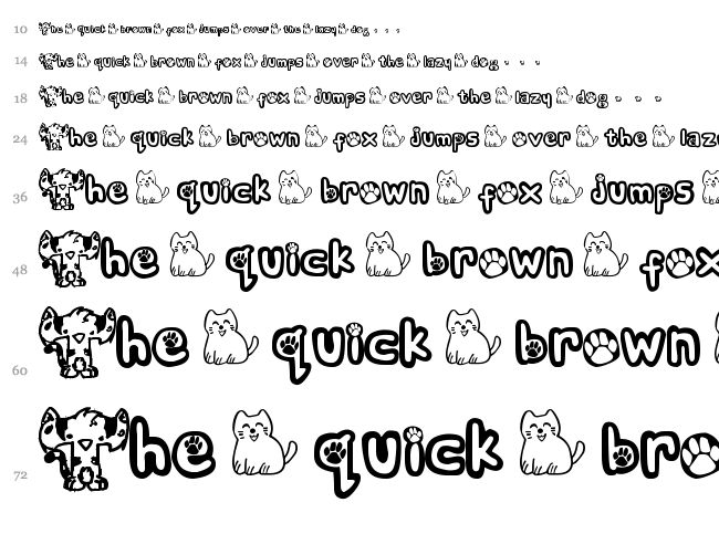 Neko! Neko! font waterfall