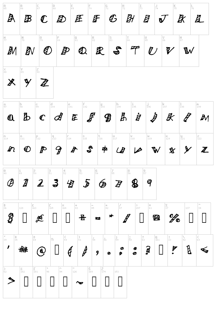 Nice to Meet You font map