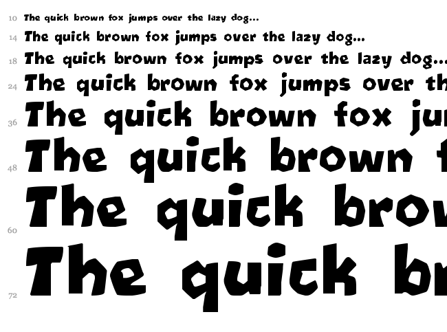 Oetztype font waterfall
