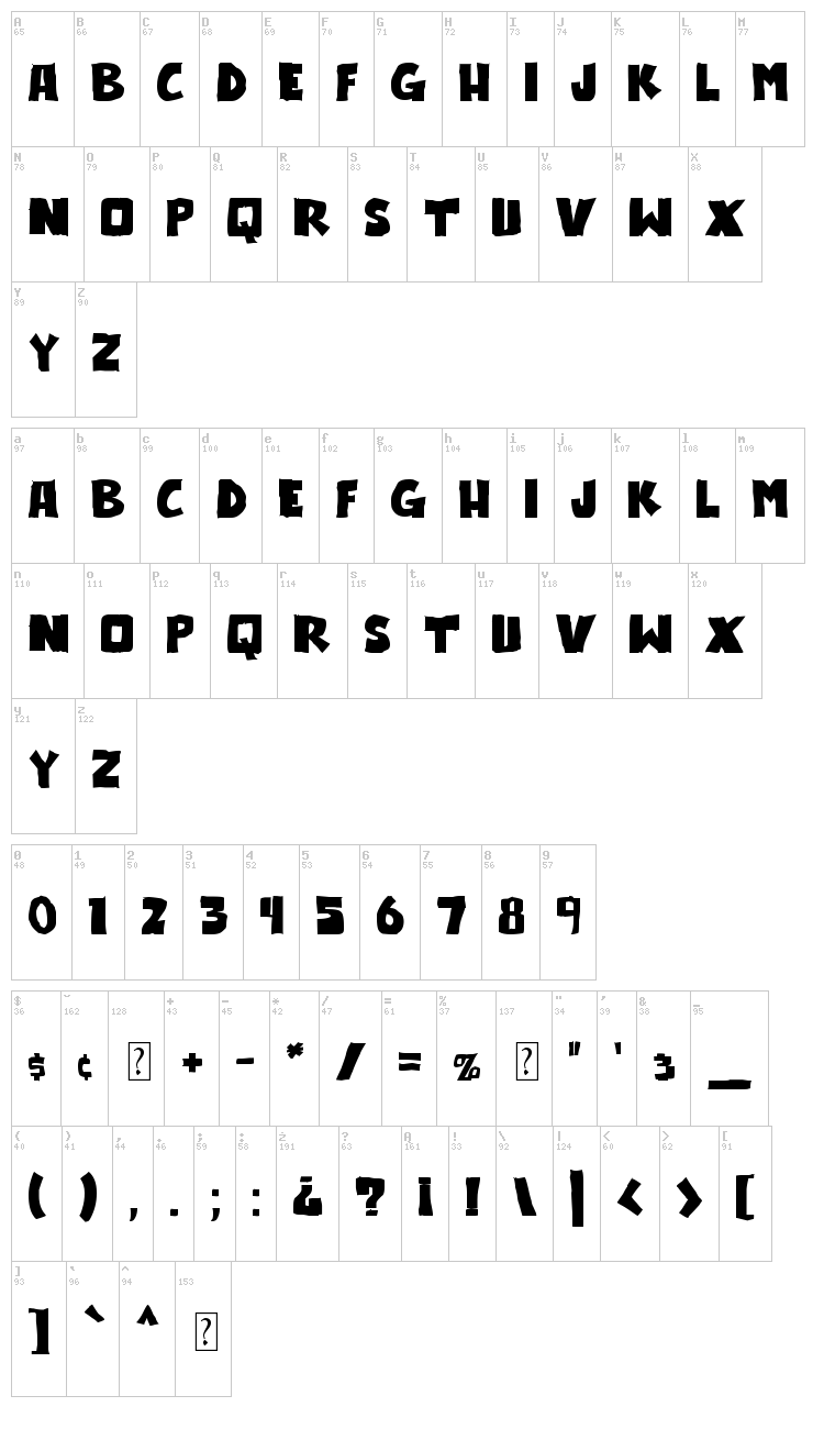 Outlander font map