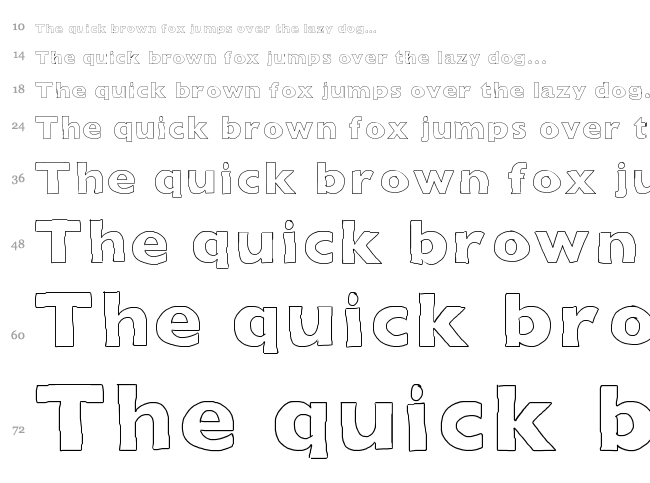 Outline font waterfall