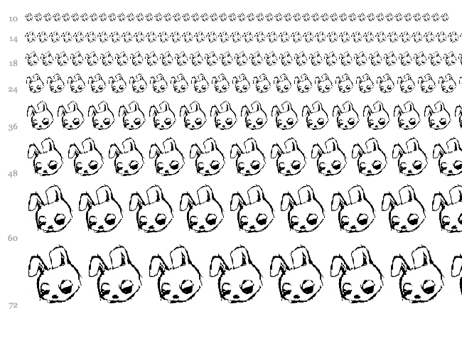 Paranoid Rabbit font waterfall