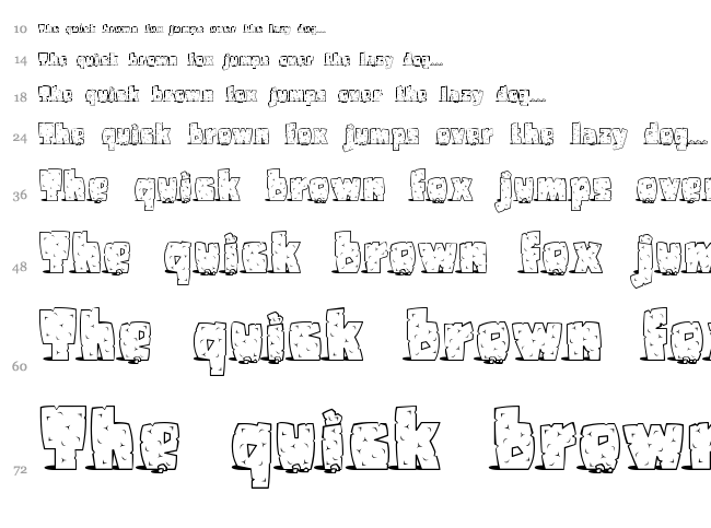 Pebbles font waterfall