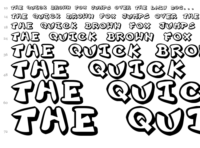 Plok font waterfall