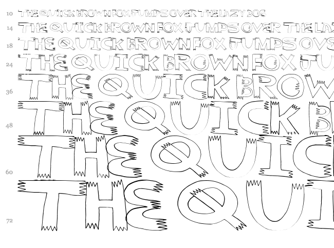 Pointy font waterfall
