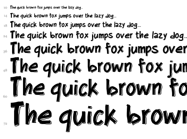 PW Big Blocks font waterfall