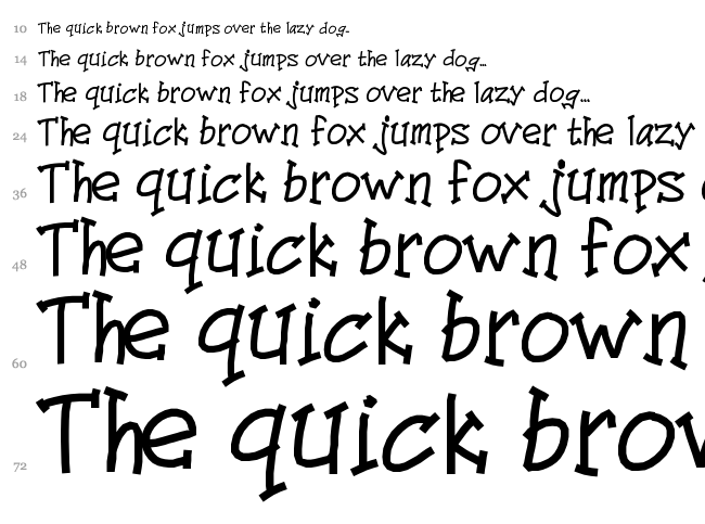 PW Comics font waterfall