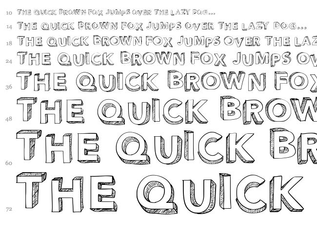 PW Perspective font waterfall