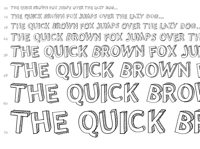PW Shaded font waterfall