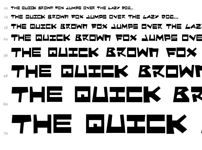 Quake n' Shake font waterfall