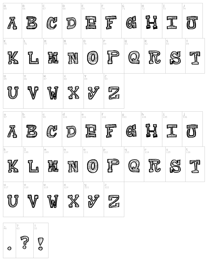 Raditad font map