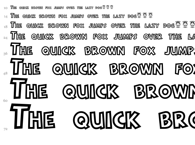 Raditas Cartoon font waterfall