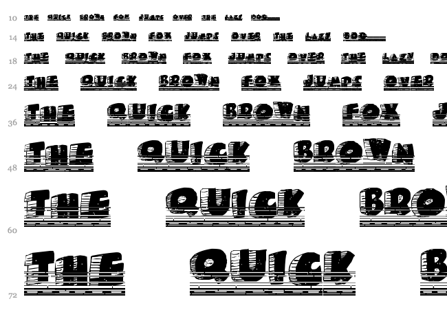 Roady Roadrunner font waterfall