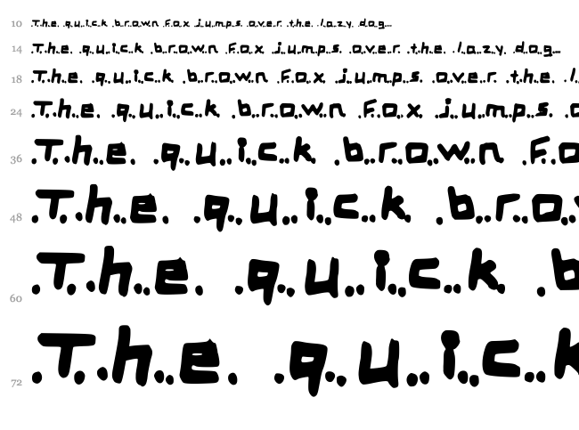 Robo font waterfall