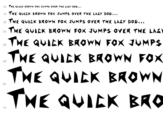 RocketFrog font waterfall