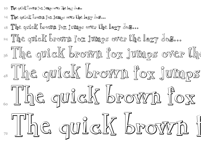 RocknRoll Typo font waterfall