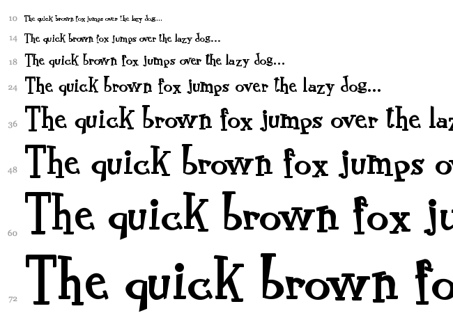 RocknRoll Typo font waterfall