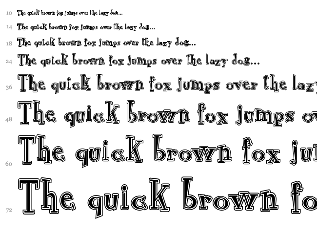RocknRoll Typo font waterfall
