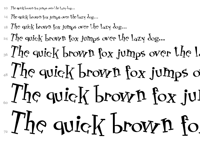 RocknRoll Typo font waterfall