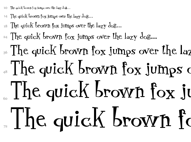 RocknRoll Typo font waterfall