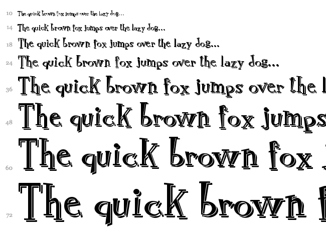 RocknRoll Typo font waterfall