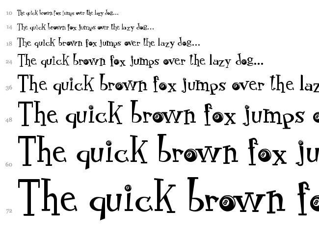 RocknRoll Typo font waterfall