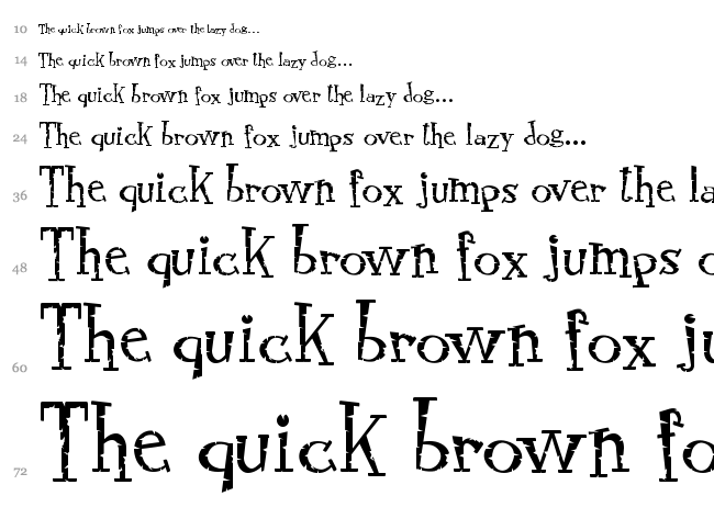 RocknRoll Typo font waterfall