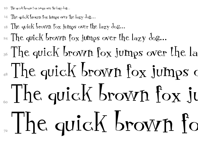 RocknRoll Typo font waterfall