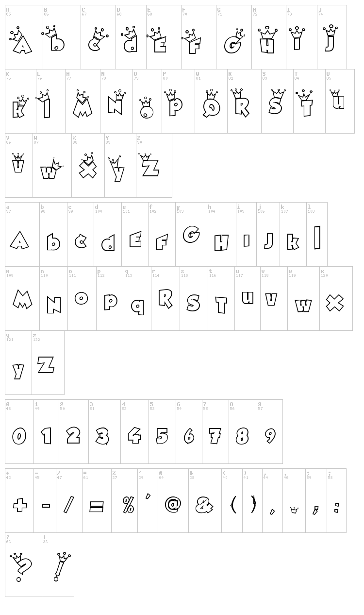 Royaltea's color is Violette font map