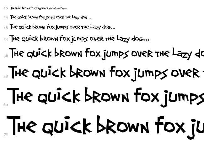 Screwball font waterfall