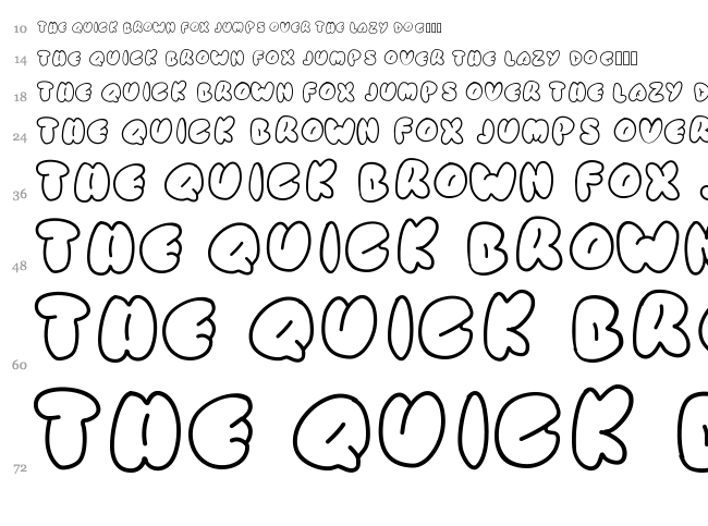Simple Rounded font waterfall