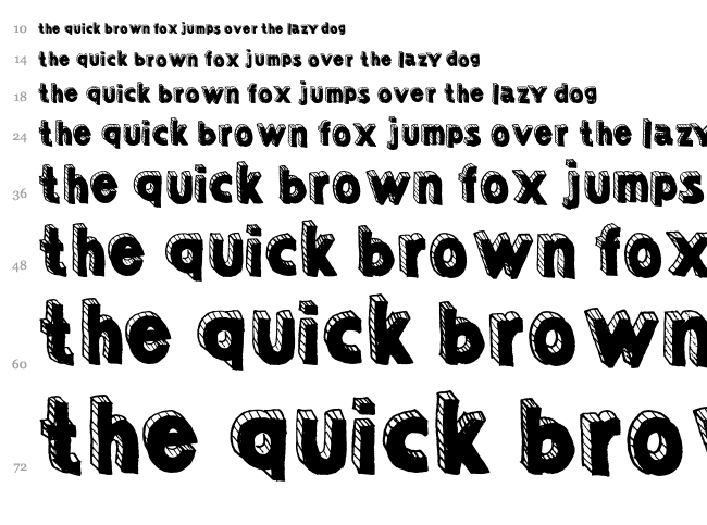 Sketched 3d font waterfall