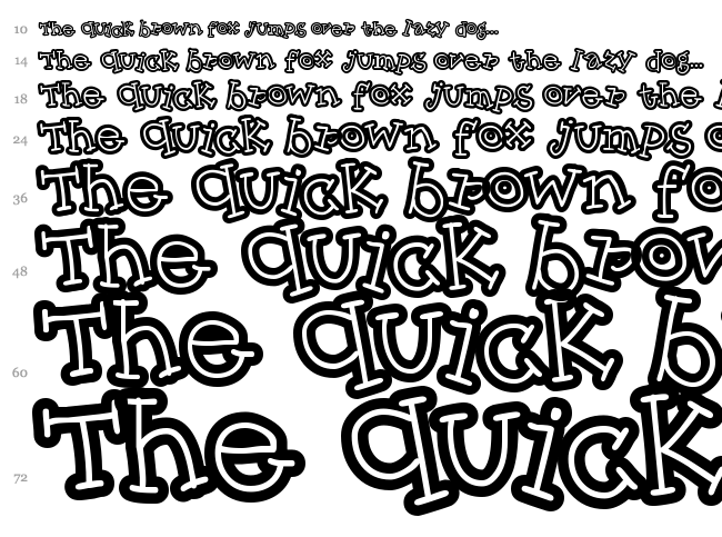 Skinny CapKick font waterfall