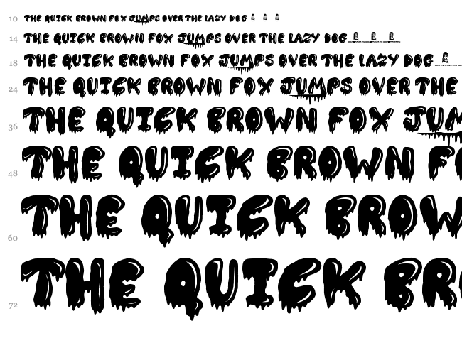 Slimed font waterfall