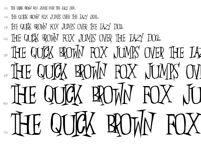 Slumber Party font waterfall