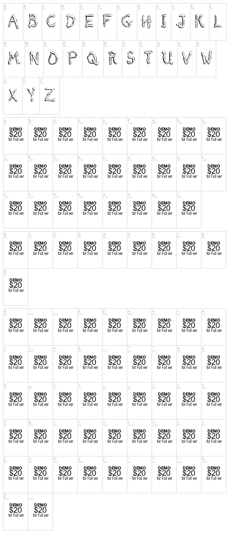 Smelted font map