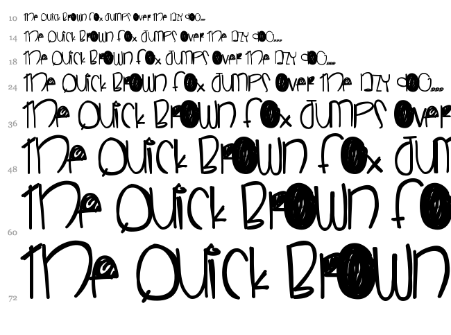 Sneaky Boy font waterfall