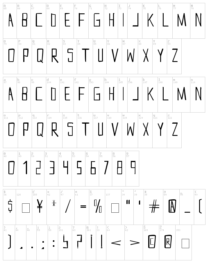 Snow font map