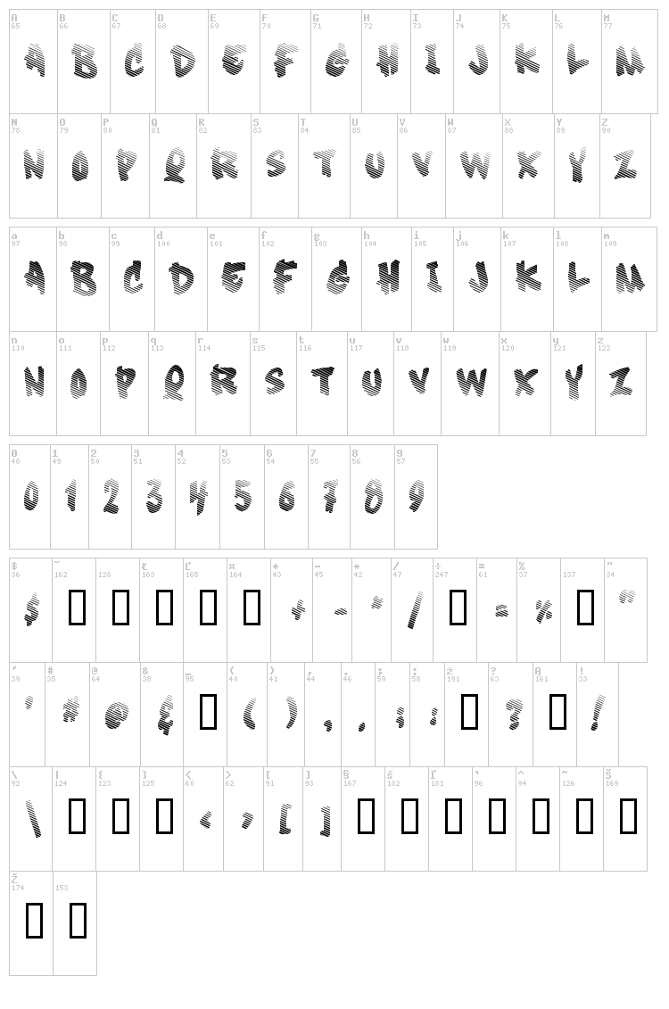 Soft Sugar font map