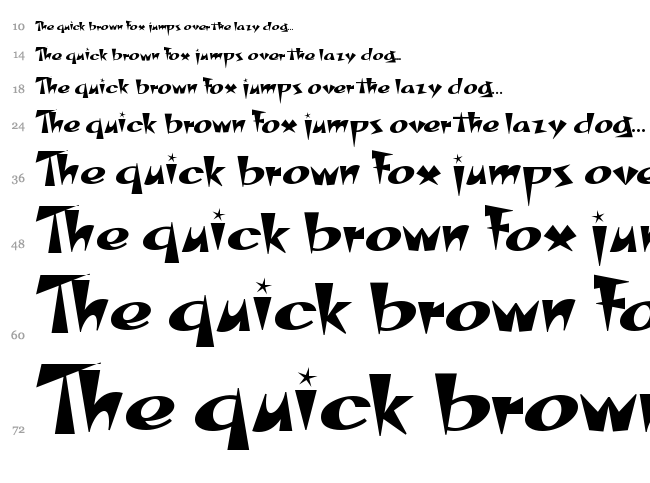 Space Patrol font waterfall