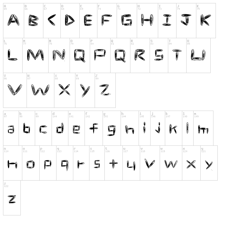 Spacetime font map