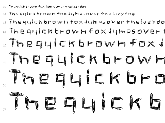 Spacetime font waterfall