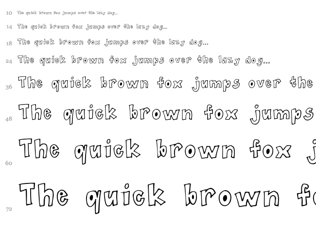 Spaghetti font waterfall