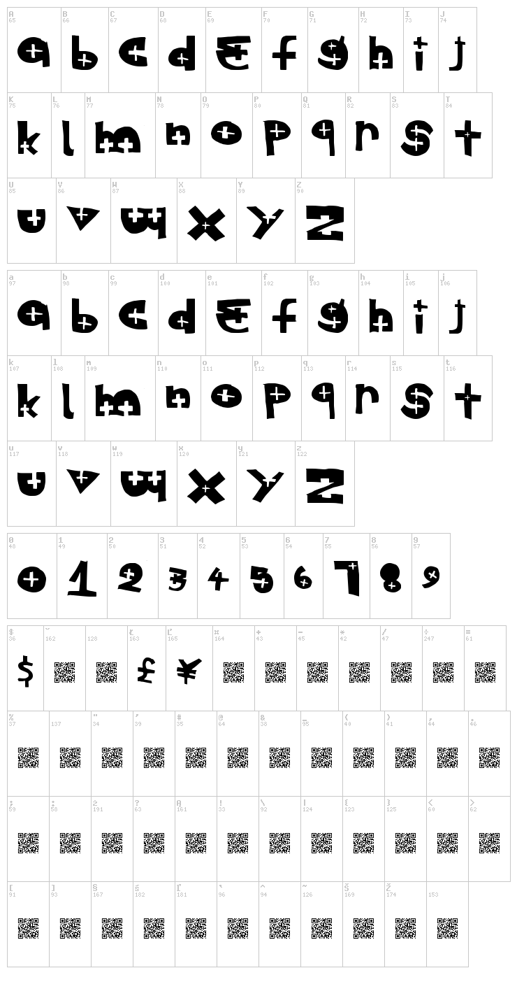 Special Exit font map