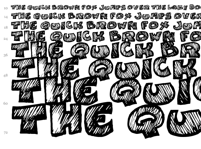 Speedy font waterfall