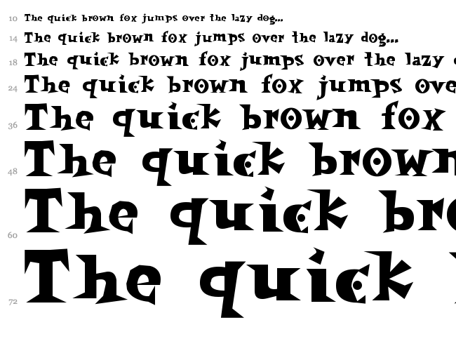 Spooky Magic font waterfall