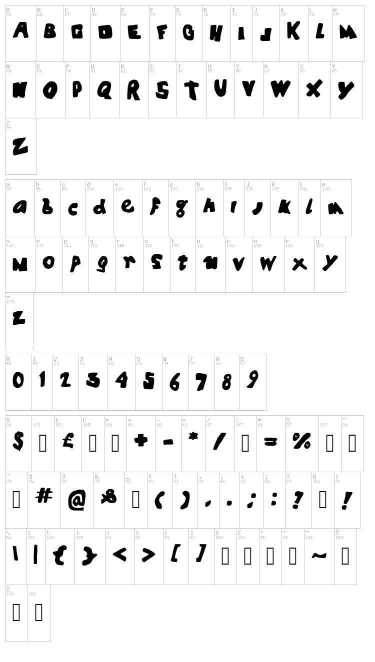 Spookyhouse font map