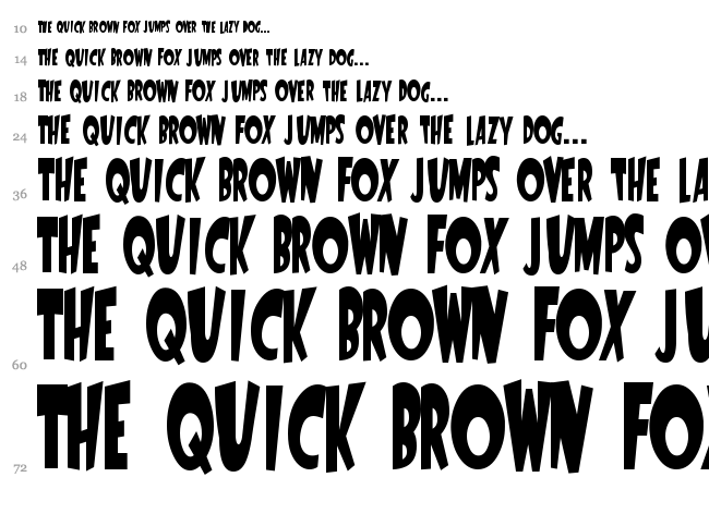 Startling font waterfall